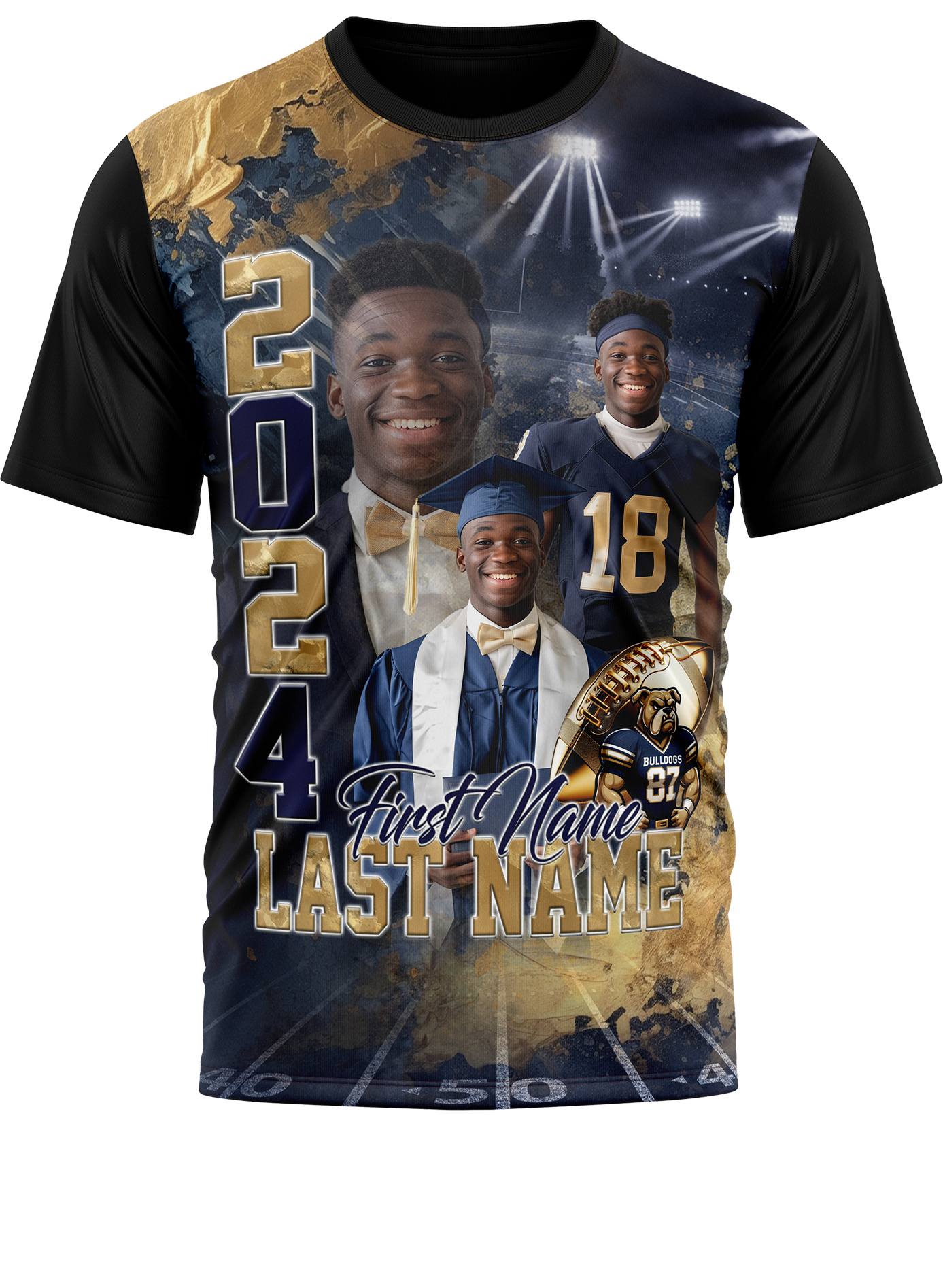 ADULT GRAD BLACKOUT SUBLIMATION T-SHIRT